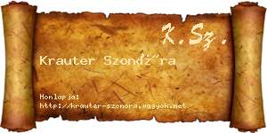 Krauter Szonóra névjegykártya
